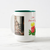 The Spirt of Christmas Love Peace & Joy 2 Photo ツートーンマグカップ (正面左)