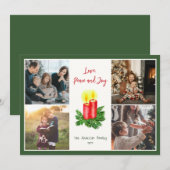 The Spirt of Christmas Love Peace & Joy 4 Photo シーズンカード (正面/裏面)