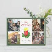 The Spirt of Christmas Love Peace & Joy 4 Photo シーズンカード (スタンド正面)
