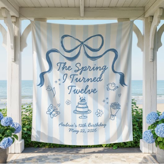 The Spring I turned 12 Birthday Banner  タペストリー