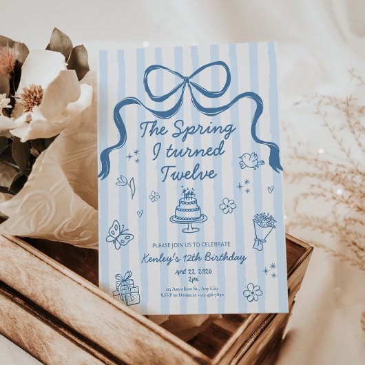 The Spring I turned 12 Birthday Invitation 招待状