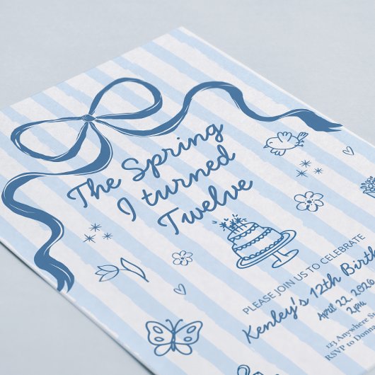 The Spring I turned 12 Birthday Invitation 招待状