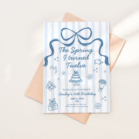 The Spring I turned 12 Birthday Invitation 招待状