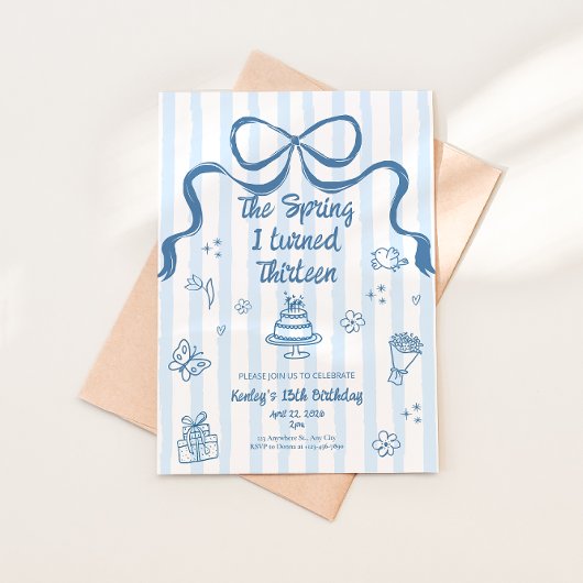 The Spring I turned 13 Birthday Invitation 招待状