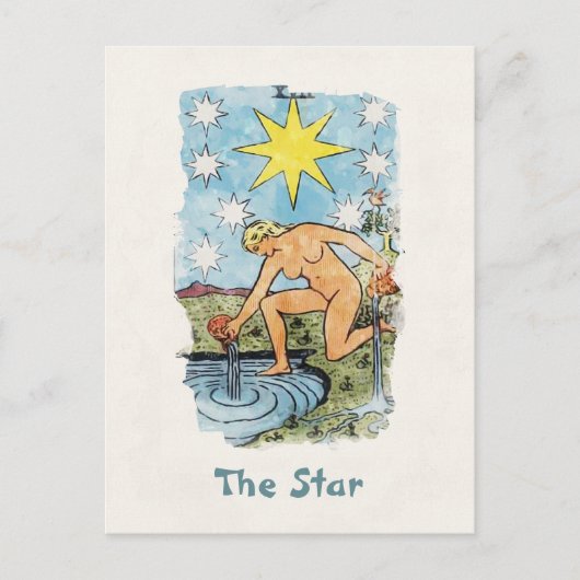 The Star Tarot Card Watercolor Painting ポストカード (正面)
