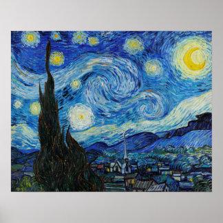The Starry Night (1889) by Vincent Vanゴッホ ポスター