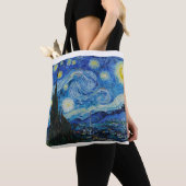 The Starry Night 1889 by Vincent van Gogh トートバッグ (クローズアップ)
