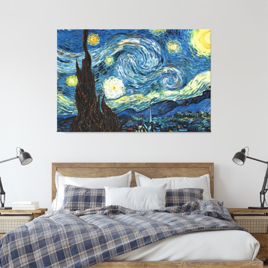The Starry Night by Vincent Van Gogh キャンバスプリント (インサイチュ (寝室))