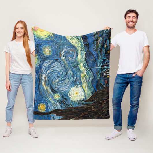 The Starry Night by Vincent Van Gogh フリースブランケット (インサイチュ)