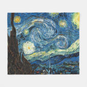 The Starry Night by Vincent Van Gogh フリースブランケット (正面(横))