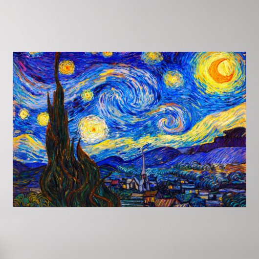 The Starry Night by Vincent van Gogh ポスター (正面)