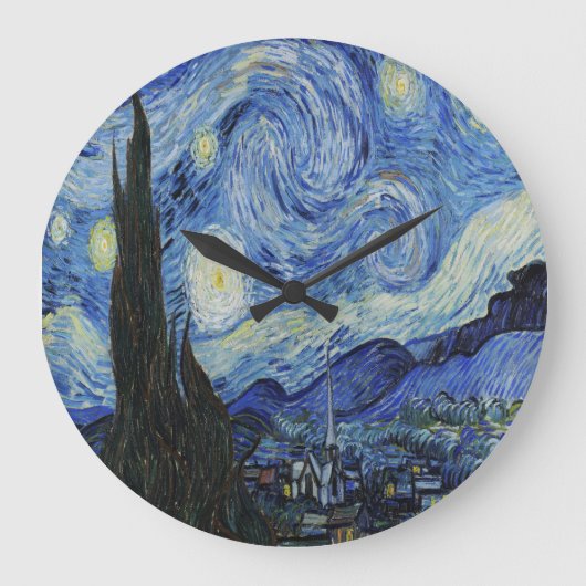 The Starry Night by Vincent Van Gogh ラージ壁時計 (正面)