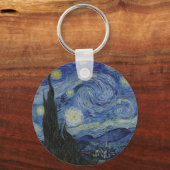 The Starry Night, oil painting, Vincent Van Gogh キーホルダー (正面)