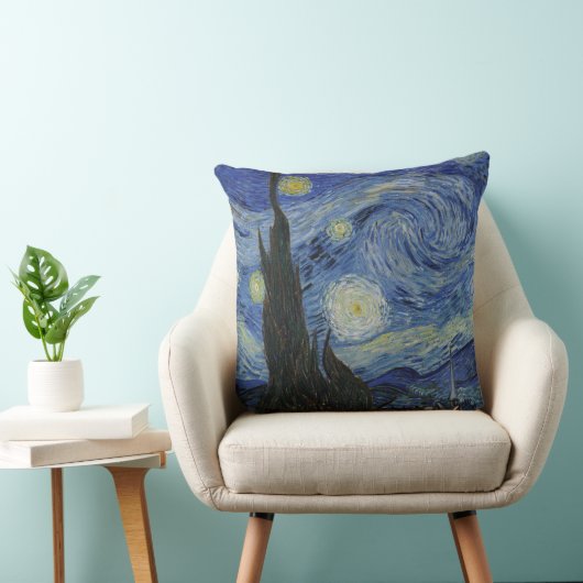 The Starry Night, oil painting, Vincent Van Gogh クッション (椅子)