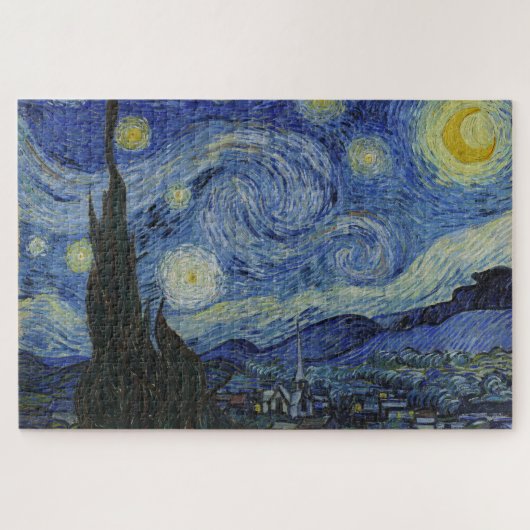 The Starry Night, oil painting, Vincent Van Gogh ジグソーパズル (横)