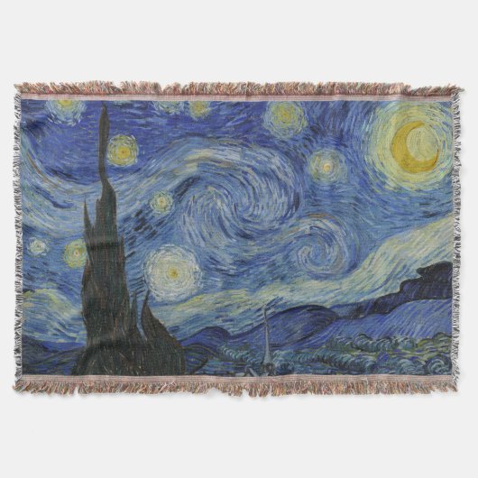 The Starry Night, oil painting, Vincent Van Gogh スローブランケット (正面)