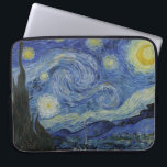 The Starry Night, oil painting, Vincent Van Gogh ラップトップスリーブ<br><div class="desc">Vincent Van Gogh, June 1889 post impressionist modern art oil painting on canvas nighttime landscape painting of a swirly starry blue sky with a bright yellow crescent moon; the planet Venus is also visible. An exaggerated large cypress tree can be seen in the foreground. this painting depicts the view from...</div>