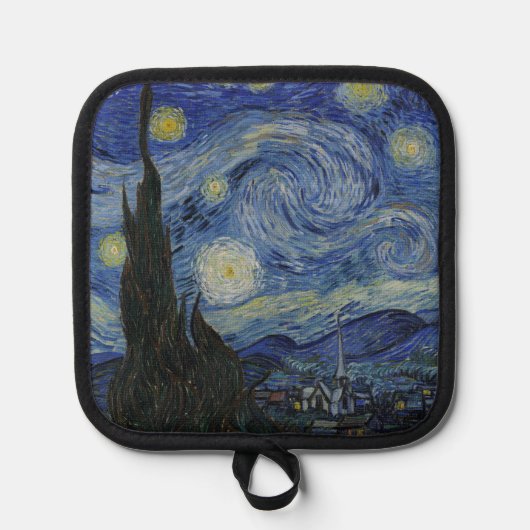 The Starry Night, oil painting, Vincent Van Gogh 鍋敷き (正面)