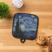The Starry Night, oil painting, Vincent Van Gogh 鍋敷き (トップダウン)