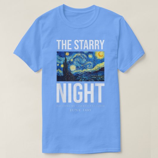 The Starry Night Tee s, Cool Vincent Van Gogh Pain Tシャツ (デザイン正面)