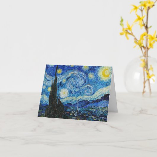 The Starry Night - Vincent Van Gogh カード (黄色い花)