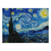 The Starry Night - Vincent Van Gogh ポスター (正面)