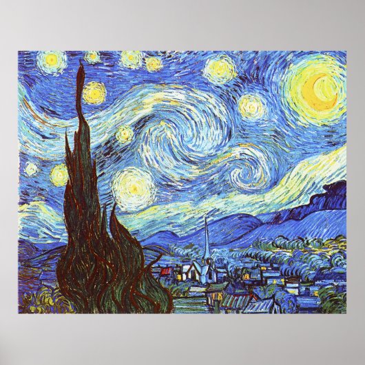 The Starry Night, Vincent van Gogh ポスター (正面)
