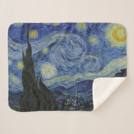 The Starry Night (Vincent van Gogh) (Famous Art) シェルパブランケット