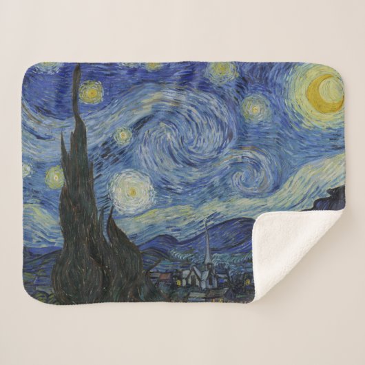 The Starry Night (Vincent van Gogh) (Famous Art) シェルパブランケット (正面(横))