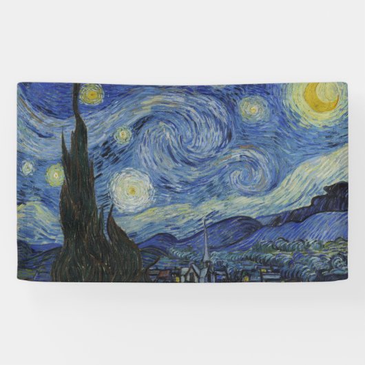 The Starry Night (Vincent van Gogh) (Famous Art) 横断幕 (横)