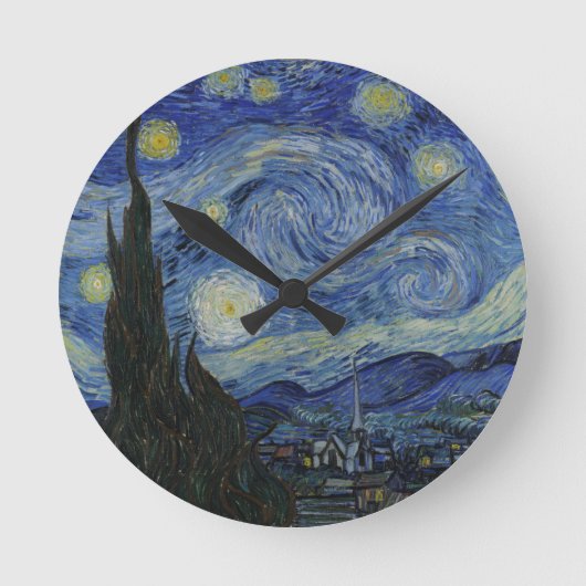 The Starry Night Wall Clock ラウンド壁時計 (正面)
