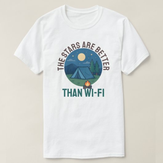 The stars are better than Wi-Fi Tシャツ (デザイン正面)