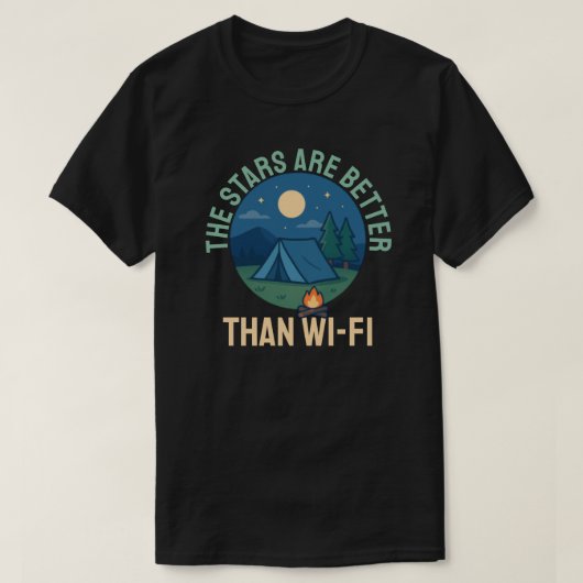 The stars are better than Wi-Fi Tシャツ (デザイン正面)