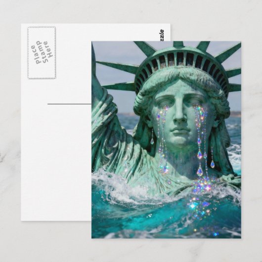 The Statue of Liberty Cries and Melts Surreal  ポストカード (正面/裏面)