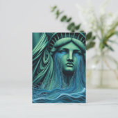 The Statue of Liberty Cries Surreal Art ポストカード (スタンド正面)