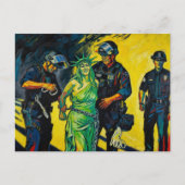 The Statue of Liberty Gets Arrested Postcard ポストカード (正面)