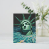 The Statue of Liberty Melts into the Sea Surreal ポストカード (スタンド正面)