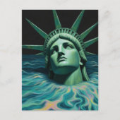 The Statue of Liberty Melts into the Sea Surreal ポストカード (正面)