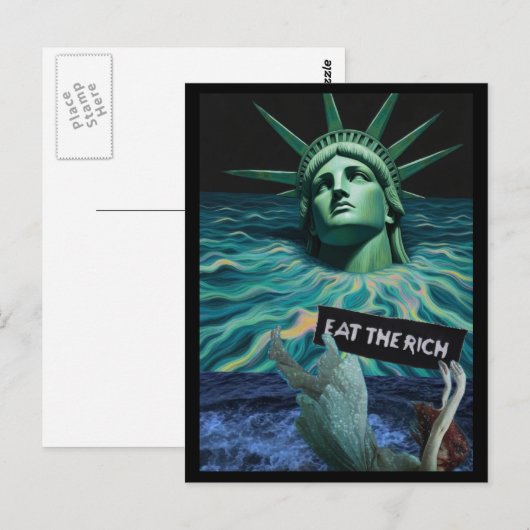 The Statue of Liberty Melts Surreal Collage ポストカード (正面/裏面)