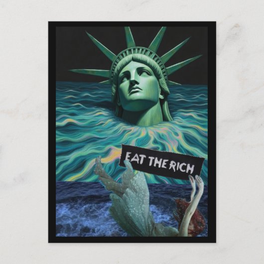 The Statue of Liberty Melts Surreal Collage ポストカード (正面)