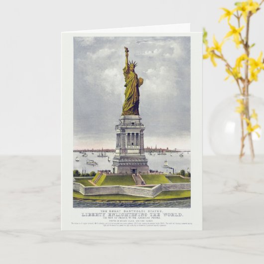 The Statue of Liberty, The Great Bartholdi Statue カード (黄色い花)