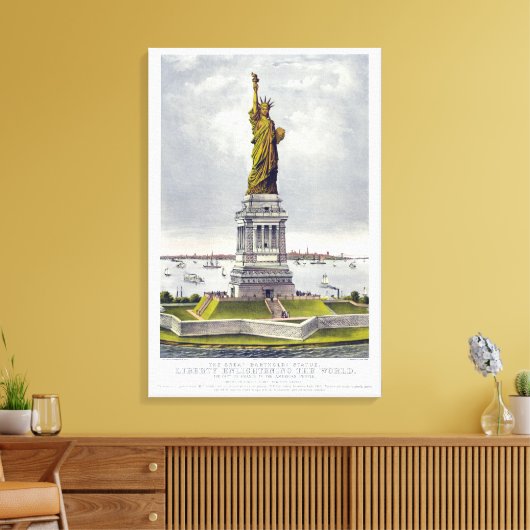 The Statue of Liberty, The Great Bartholdi Statue キャンバスプリント (インサイチュ (リビング))