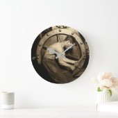 The Steamfitter by Lewis Hine ラージ壁時計 (ホーム)