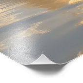 The Still Sun – Serene Golden Horizon Abstract Wal フォトプリント (角)