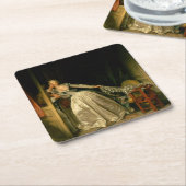 The Stolen Kiss Fragonard スクエアペーパーコースター (アングル)