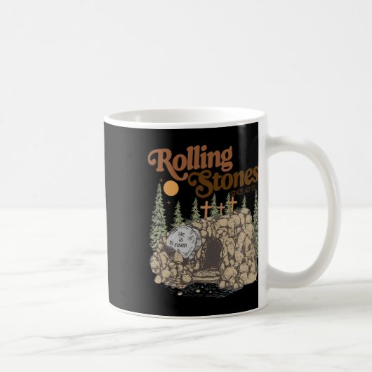 The Stone Was Rolled Away He Is Alive Retro Christ コーヒーマグカップ (右)