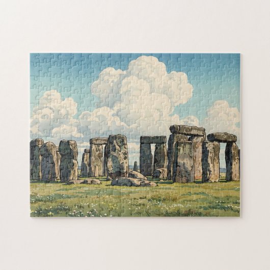 The Stonehenge Japanese Woodblock Print ジグソーパズル (横)