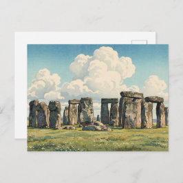 The Stonehenge Japanese Woodblock Print ポストカード