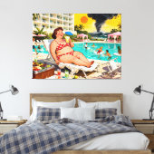 “The Storm Can Wait” – A Self Denial Cartoon キャンバスプリント (インサイチュ (寝室))