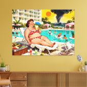 “The Storm Can Wait” – A Self Denial Cartoon キャンバスプリント (インサイチュ (リビング))